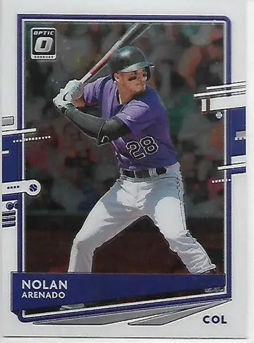 2020 Donruss Optic Nolan Arenado baseball card with original gloss Rockies NM-MT