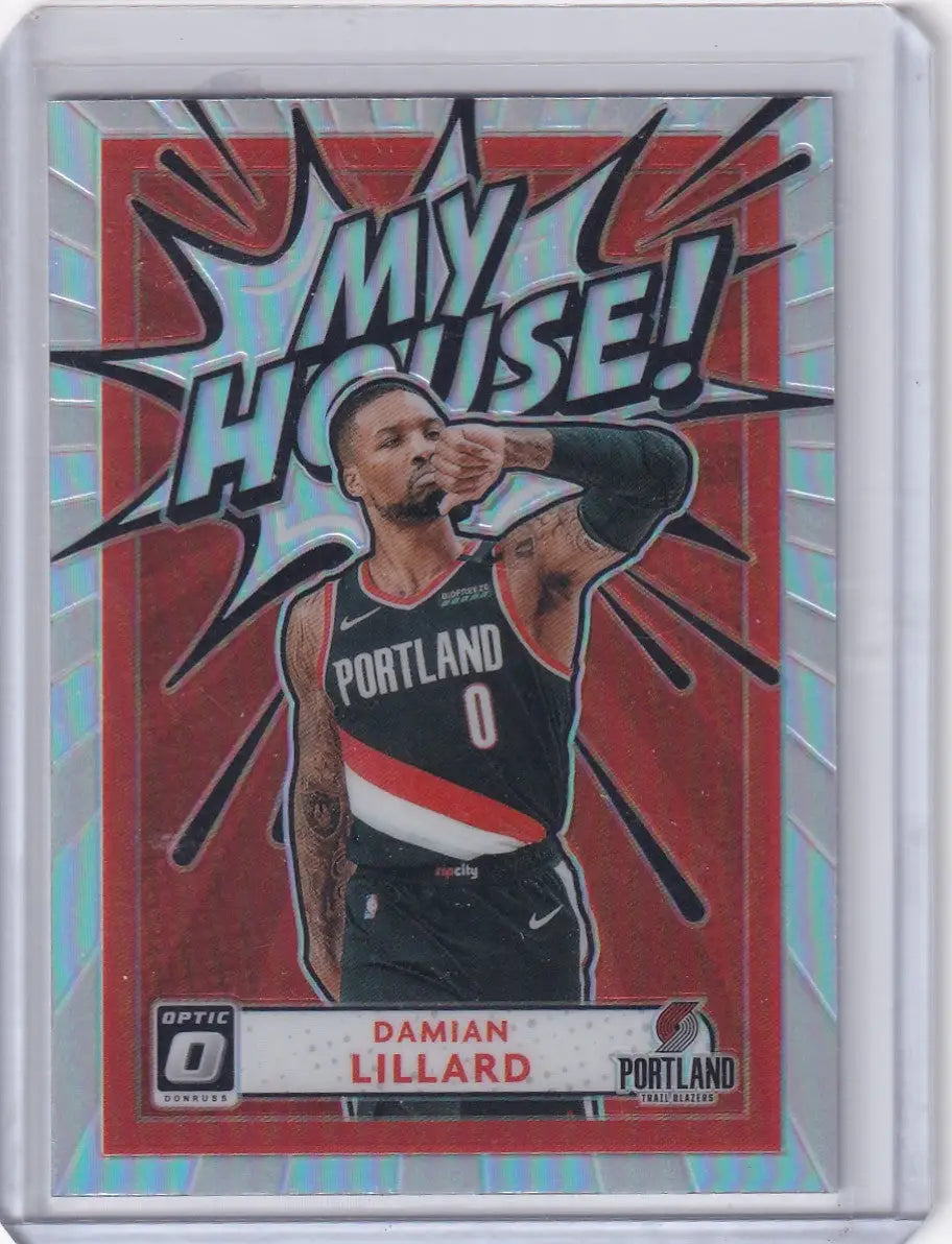 2020 DONRUSS OPTIC #7 DAMIAN LILLARD MY HOUSE SILVER- PORTLAND TRAIL BLAZZERS - Basketball Card Single