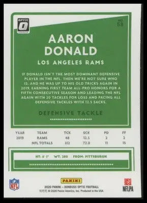 2020 Donruss Optic Aaron Donald 58 Los Angeles Rams