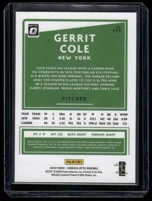 2020 Donruss Optic Gerrit Cole #153 Baseball - Baseball Card Single