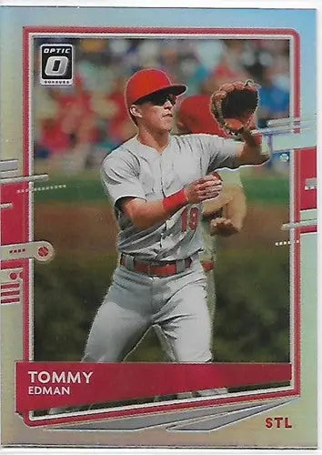 Tommy Edman baseball card 2020 Donruss Optic Holo NM-MT Cardinals collectible