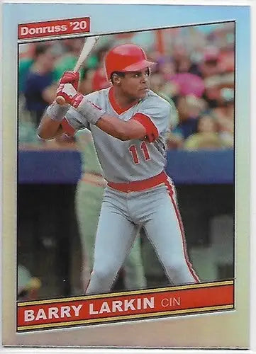Barry Larkin baseball card with original gloss from 2020 Donruss Optic Retro series