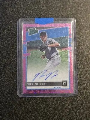 2020 Donruss Optic #RPS-NN Nick Neidert Rated Prospects Signatures Pink Velocity - Baseball Card Single