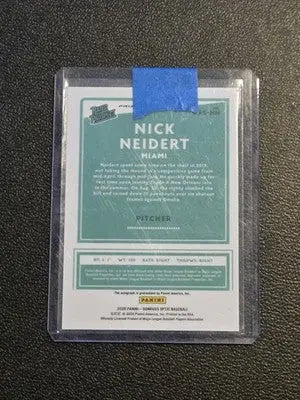 2020 Donruss Optic #RPS-NN Nick Neidert Rated Prospects Signatures Pink Velocity - Baseball Card Single