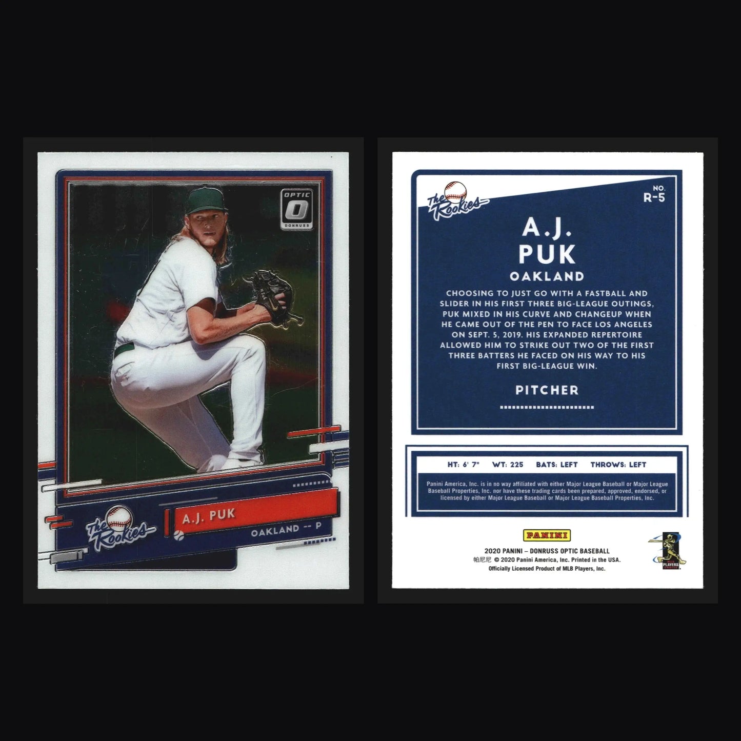 2020 Donruss Optic The Rookies #R-5 A.J. Puk Oakland Athletics - Baseball Card Single