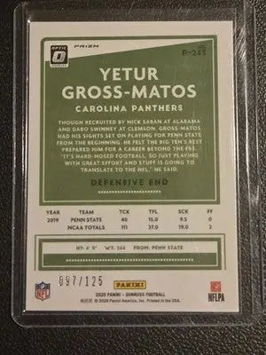 2020 Donruss #P-263 Yetur Gross-Matos Optic Preview Blue #/125 - Football Card Single