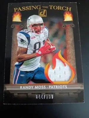 2020 Donruss Passing the Torch Jerseys - 44/199. Randy Moss! N. Harry. Patriots. - Football Card Single