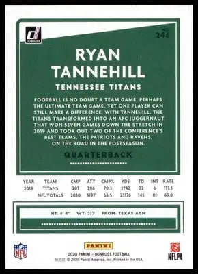 2020 Donruss Ryan Tannehill 246 Tennessee Titans - Football Card Single