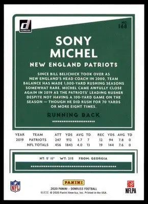 2020 Donruss Sony Michel 168 New England Patriots - Football Card Single