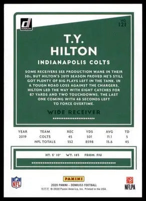 2020 Donruss T.Y. Hilton 121 Indianapolis Colts