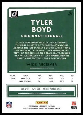 2020 Donruss Tyler Boyd 65 Cincinnati Bengals - Football Card Single
