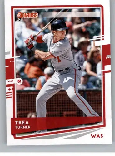 Trea Turner baseball card with original gloss from 2020 Donruss Variations Nationals