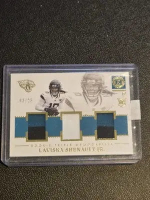 2020 Encased #RT-19 Laviska Shenault Jr. Rookie Triple Memorabilia Gold #/25 - Football Card Single