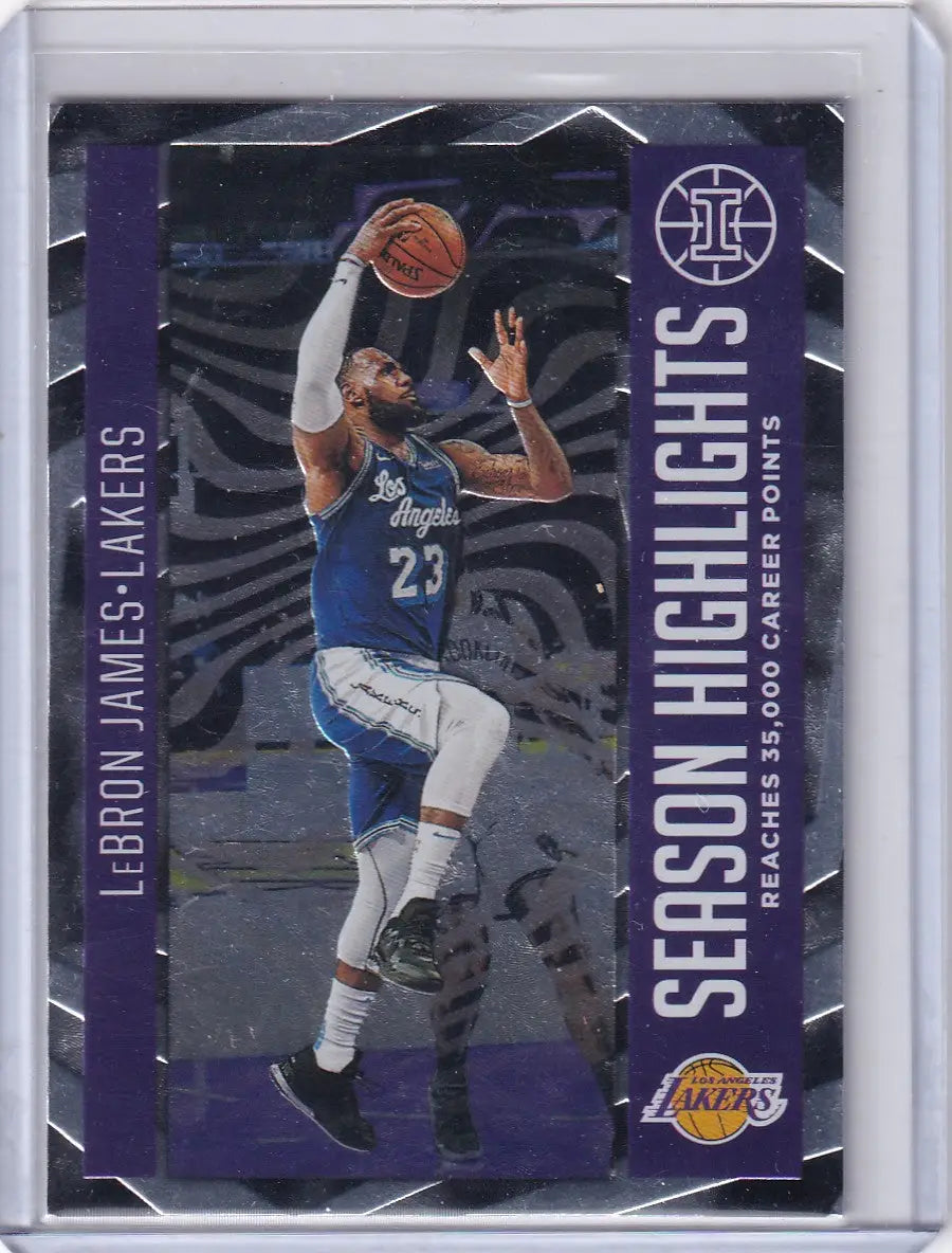 2020 ILLUSIONS #8 LEBRON JAMES SEASON HIGHLIGHTS- LOS ANGELES LAKERS - Basketball Card Single