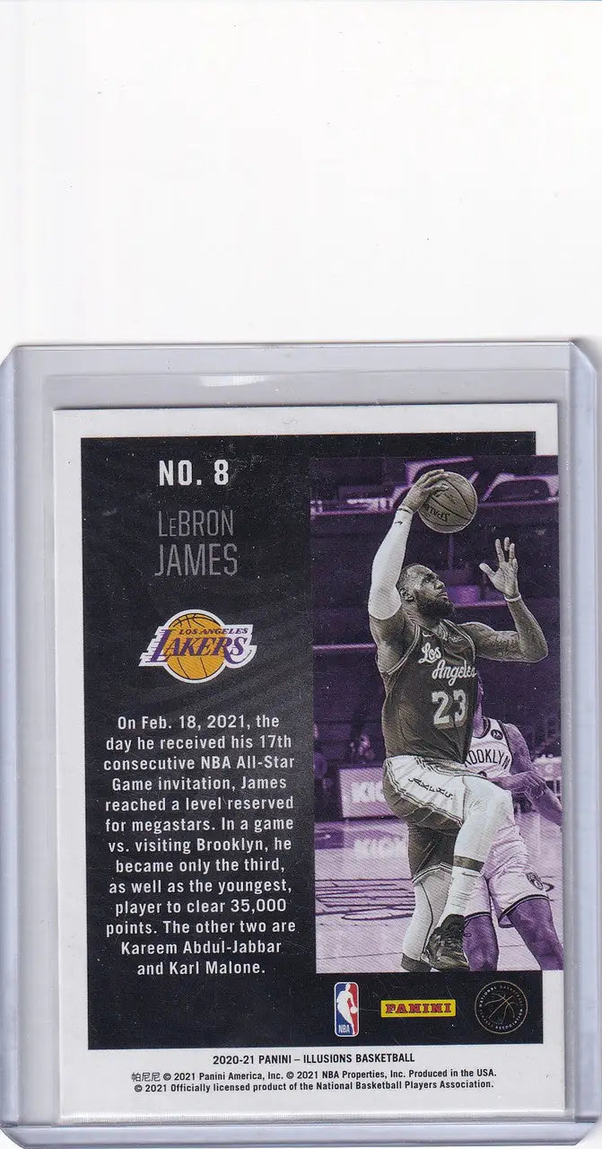 2020 ILLUSIONS #8 LEBRON JAMES SEASON HIGHLIGHTS- LOS ANGELES LAKERS - Basketball Card Single