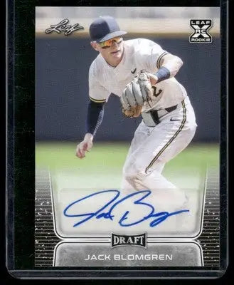 2020 Leaf Draft Jack Blomgren #BA-JB2 Autograph RC Baseball - Baseball Card Single