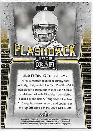 2020 Leaf Draft Red #91 Aaron Rodgers NM-MT - Football Card Single