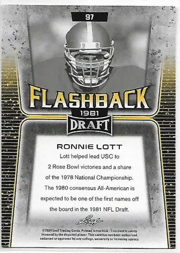 2020 Leaf Draft Red #97 Ronnie Lott NM-MT - Football Card Single