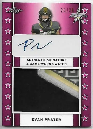 2020 Leaf Metal All-American Bowl Autographed Patch Pink #PA-EP1 Evan P ID:34476 - Football Card Single