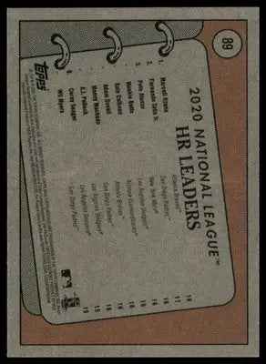 2020 NL HR Leaders Ozuna Tatis Jr Alonso Betts Calhoun 2021 Topps Heritage #89 - Baseball Card Single