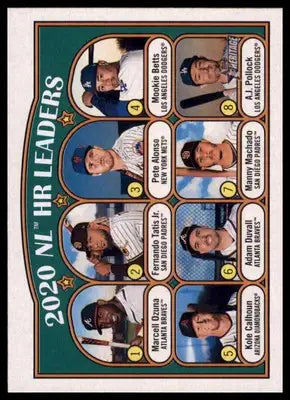 2020 NL HR Leaders Ozuna Tatis Jr Alonso Betts Calhoun 2021 Topps Heritage #89 - Baseball Card Single