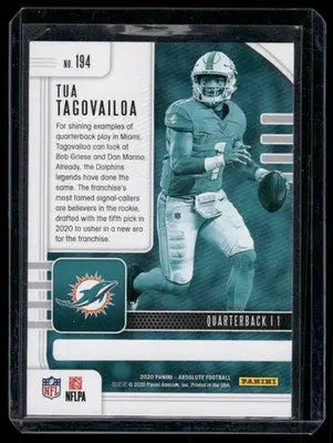 2020 Panini Absolute Football Tua Tagovailoa #194 RC Football - Football Card Single