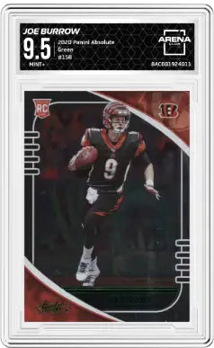 2020 Panini Absolute Green Joe Burrow #158 RC Football Arena Club 9.5 - Football Card Single