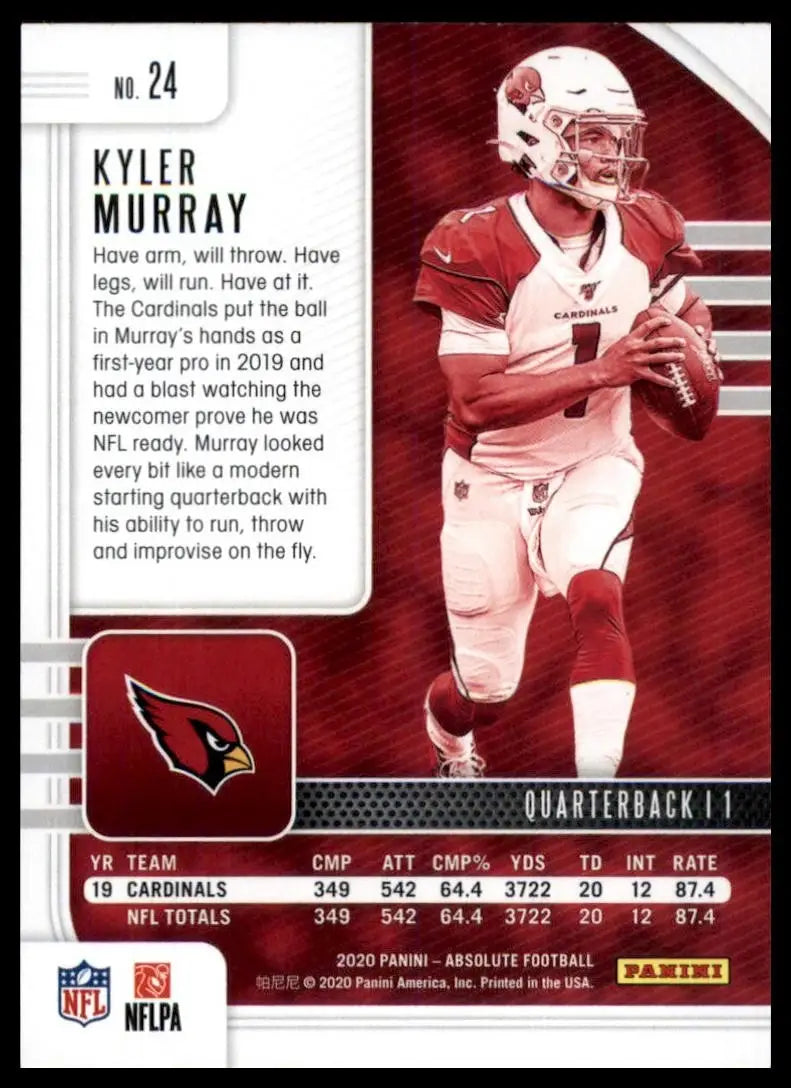 2020 Panini Absolute Green Kyler Murray #24 Arizona Cardinals Football Card NFL - Football Card Single