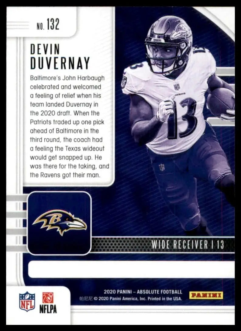 2020 Panini Absolute Green Rookie Devin Duvernay #132 Baltimore Ravens Football - Football Card Single