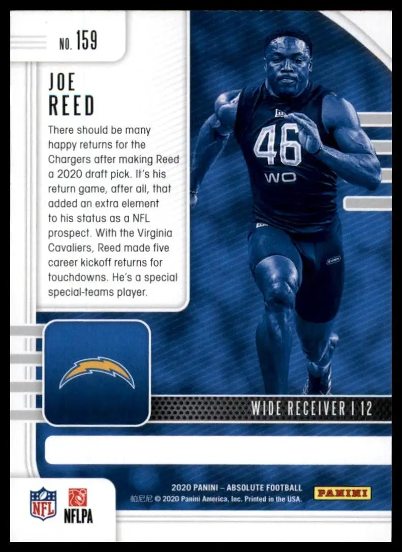 2020 Panini Absolute Green Rookie Joe Reed #159 Los Angeles Chargers Football - Football Card Single