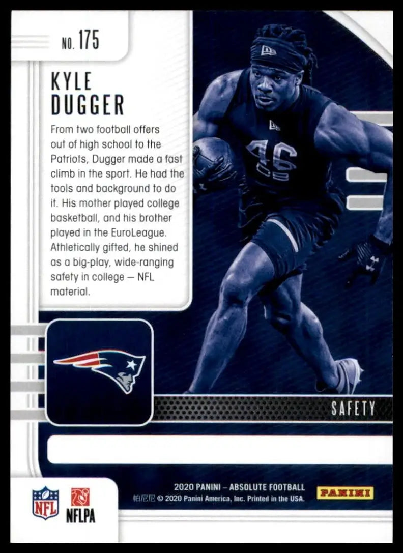 2020 Panini Absolute Green Rookie =Kyle Dugger #175 New England Patriots Card - Football Card Single