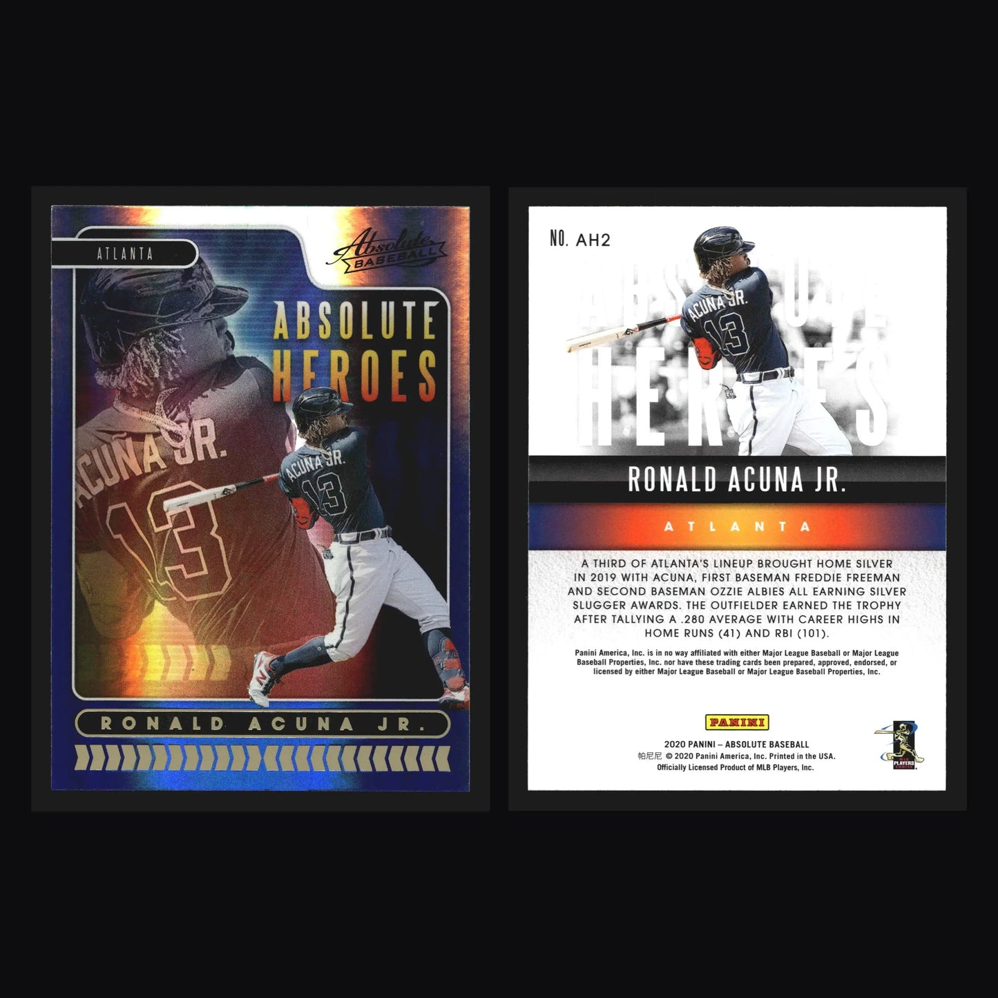 2020 Panini Absolute Heroes #AH2 Ronald Acuna Jr. Blue Spectrum