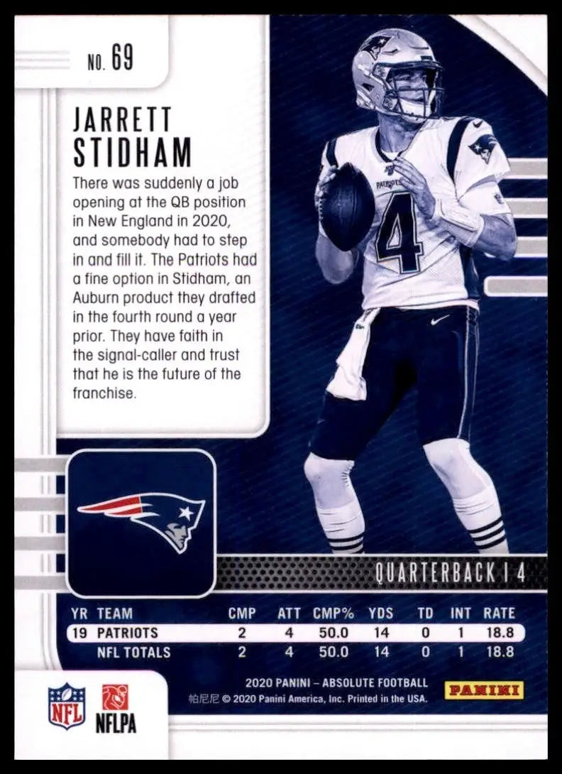 2020 Panini Absolute - Jarrett Stidham #69 Green - Football Card Single