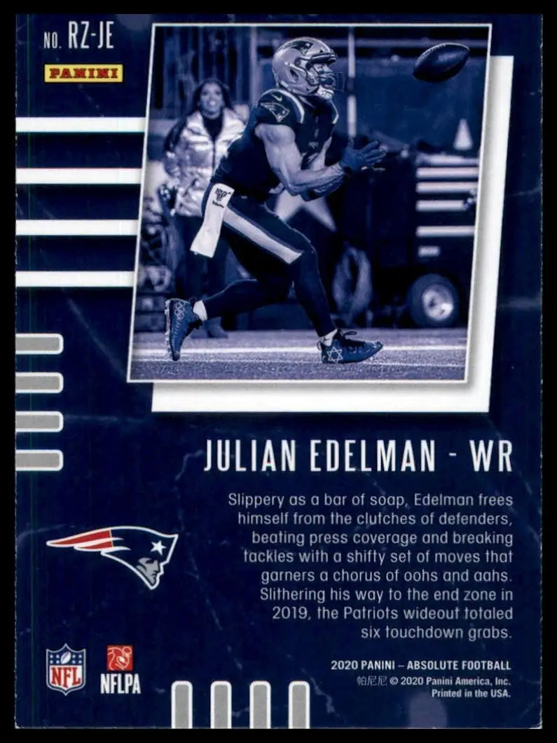 2020 Panini Absolute Red Zone Julian Edelman #RZ-JE New England Patriots Card - Football Card Single