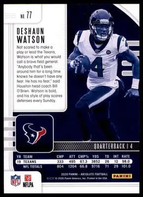 2020 Panini Absolute - Retail Deshaun Watson 77 Houston Texans