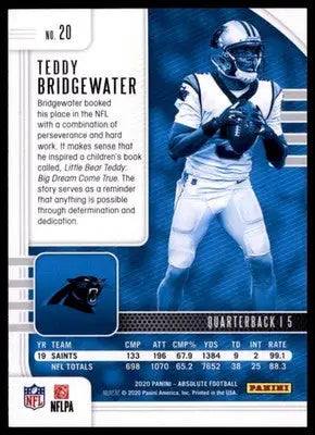 2020 Panini Absolute - Retail Teddy Bridgewater 20 Carolina Panthers