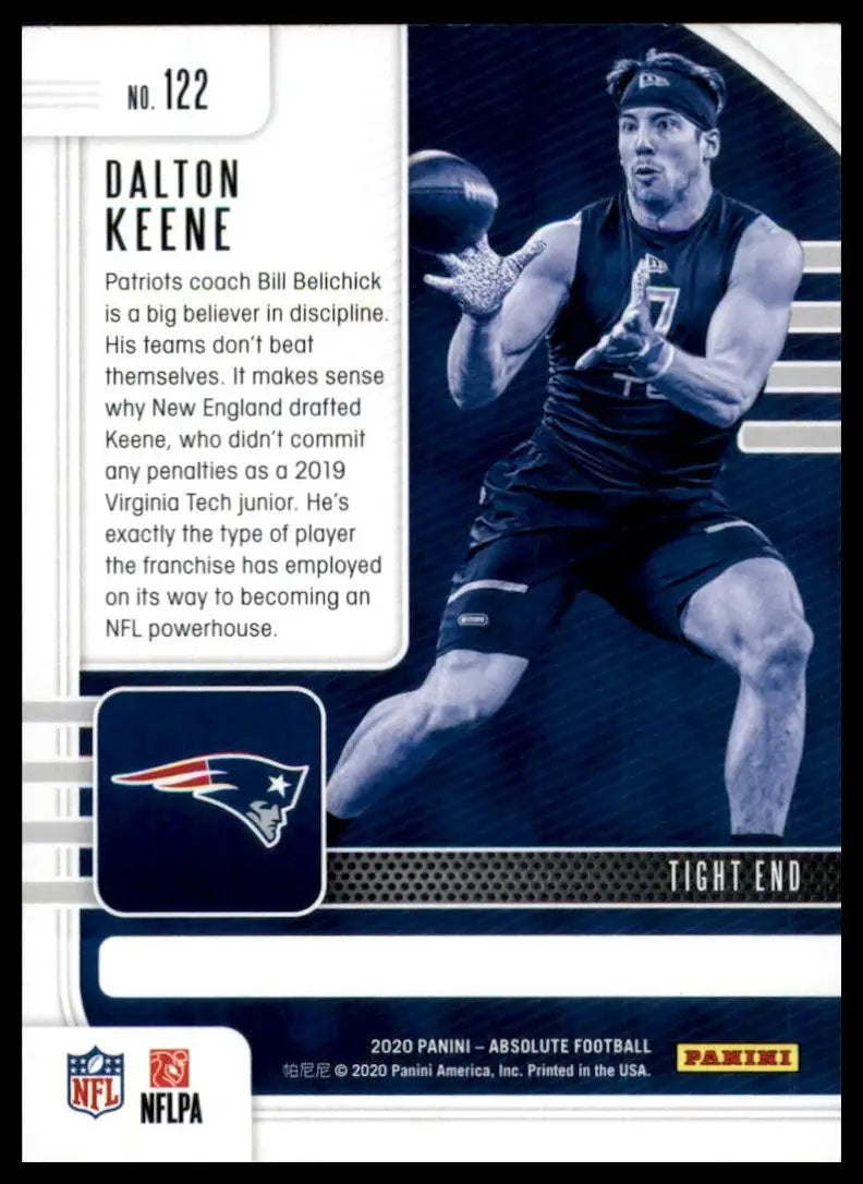 2020 Panini Absolute Rookie Dalton Keene #122 New England Patriots Football Card - Football Card Single