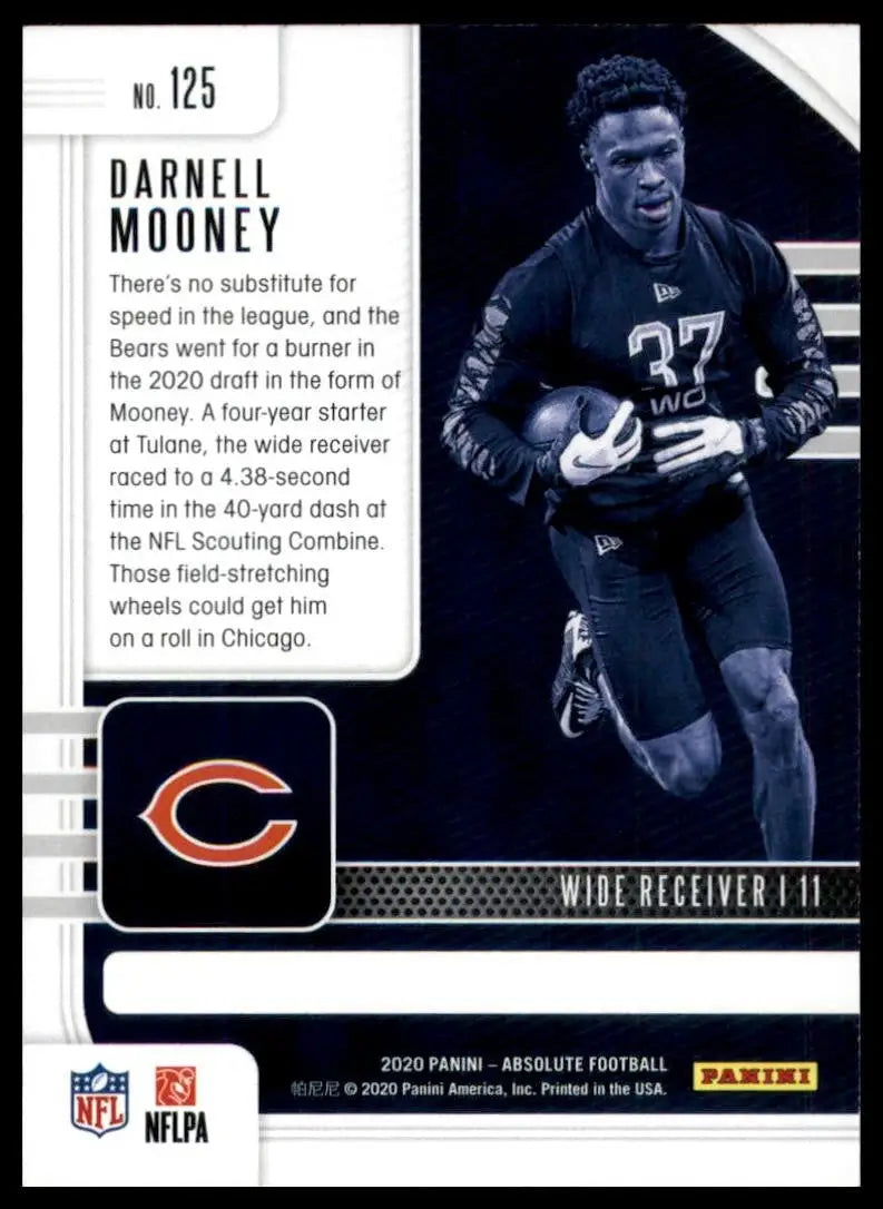 2020 Panini Absolute Rookie Darnell Mooney #125 Chicago Bears Football Card NFL - Football Card Single