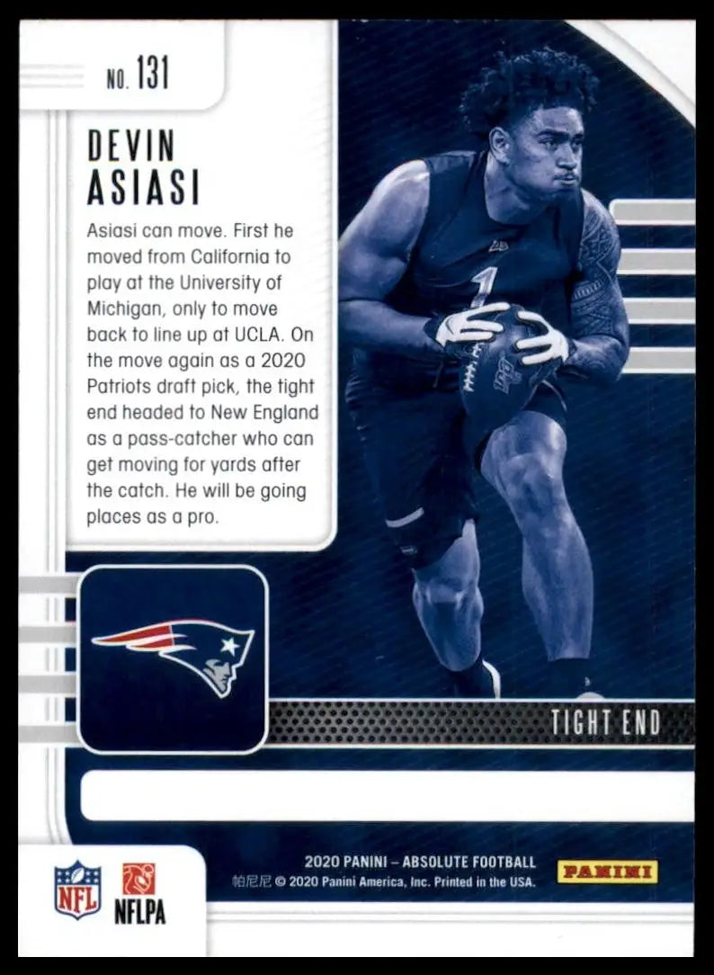 2020 Panini Absolute Rookie Devin Asiasi #131 New England Patriots Football Card - Football Card Single