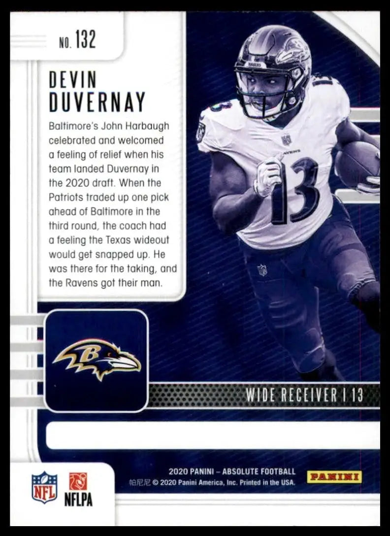 2020 Panini Absolute Rookie Devin Duvernay #132 Baltimore Ravens Football Card - Football Card Single