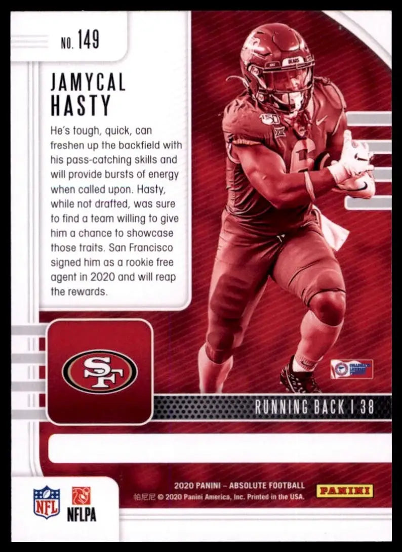 2020 Panini Absolute - Rookie Jamycal Hasty #149 (RC) - Football Card Single