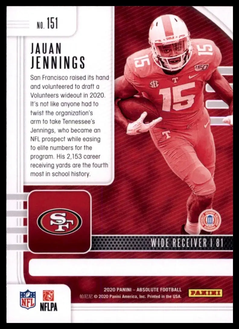 2020 Panini Absolute - Rookie Jauan Jennings #151 (RC) - Football Card Single