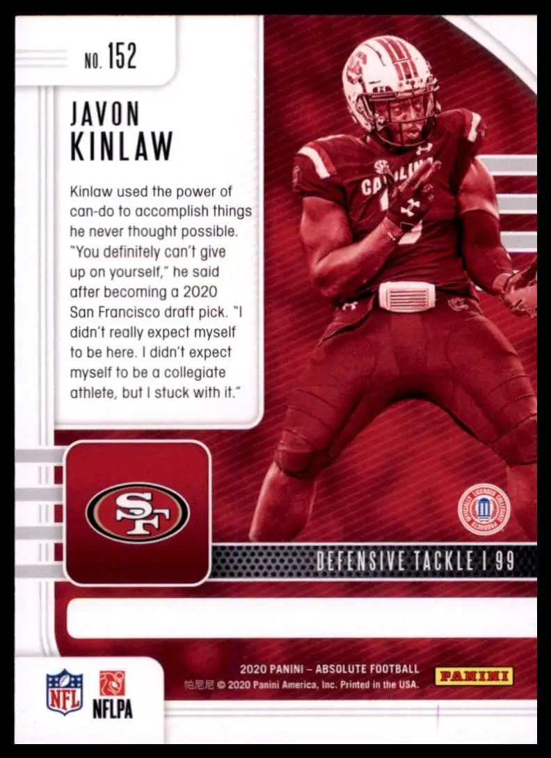 2020 Panini Absolute - Rookie Javon Kinlaw #152 (RC) - Football Card Single