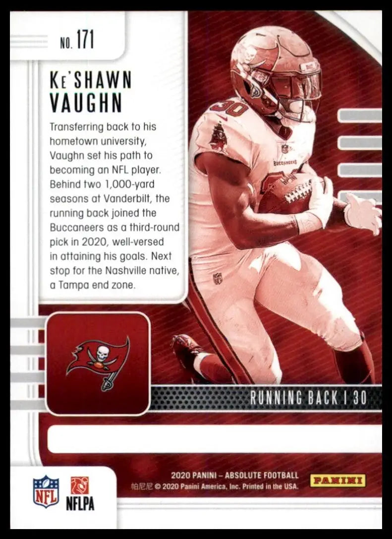 2020 Panini Absolute Rookie KeShawn Vaughn #171 Tampa Bay Buccaneers Football - Football Card Single
