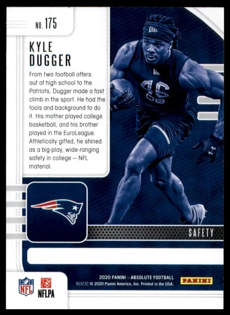 2020 Panini Absolute Rookie Kyle Dugger #175 New England Patriots Football Card - Football Card Single