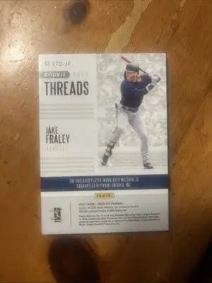 2020 Panini Absolute Rookie Threads Jake Fraley RTD-JF Green And Black Relic Sea - Baseball Card Single