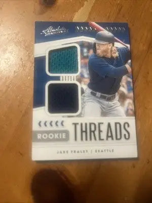 2020 Panini Absolute Rookie Threads Jake Fraley RTD-JF Green And Black Relic Sea - Baseball Card Single