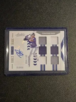 2020 Panini Absolute Yonathan Daza Tools of the Trade 6 Swatch Signatures #/199 - Baseball Card Single