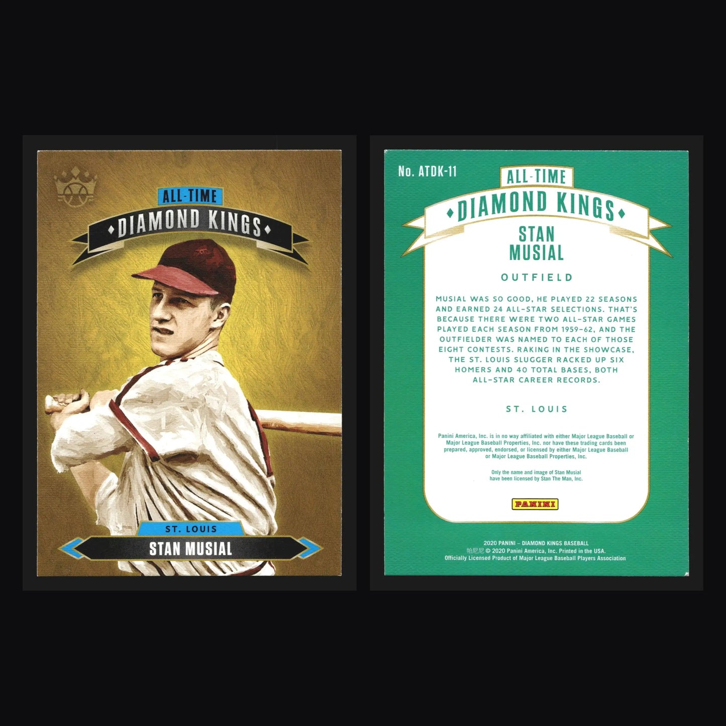2020 Panini All-Time Diamond Kings Stan Musial #ATDK-11 Cardinals HOF - Baseball Card Single
