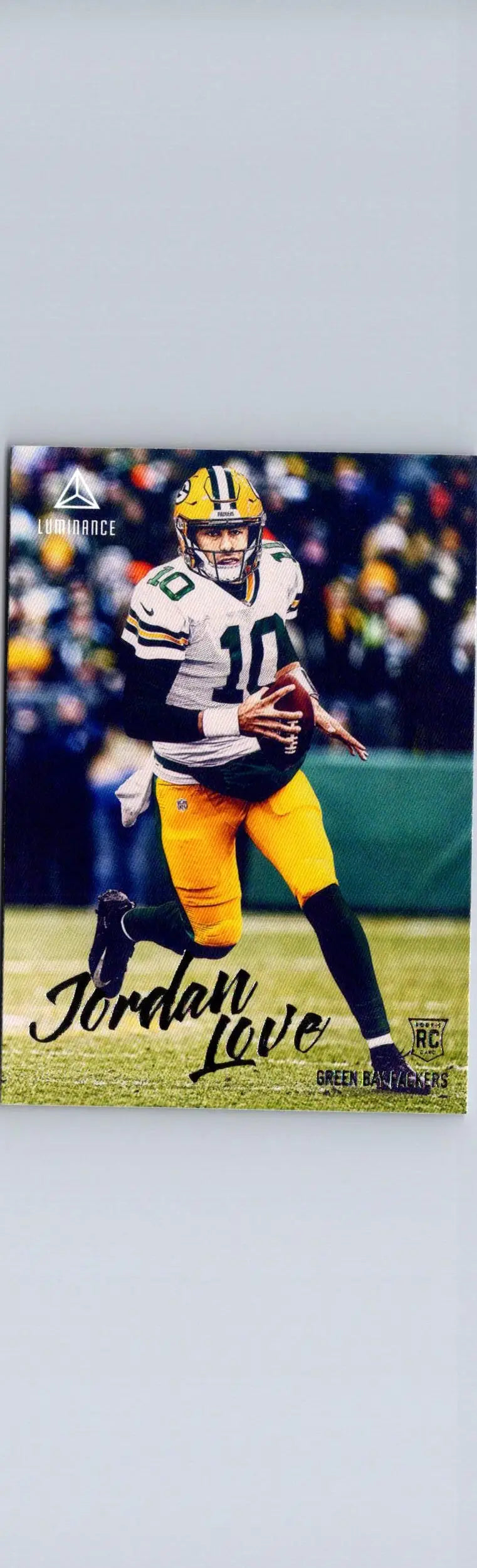 Jordan Love football trading card from 2020 Panini Chronicles Love Luminance Update
